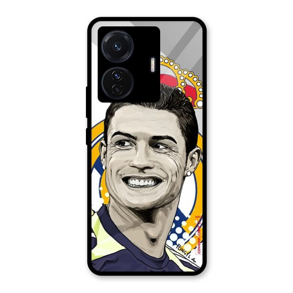 Ronaldo Madrid King Glass Back Case for Vivo T1 Pro