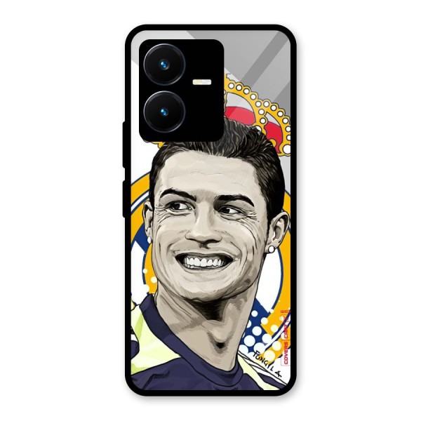 Ronaldo Madrid King Glass Back Case for Vivo Y22