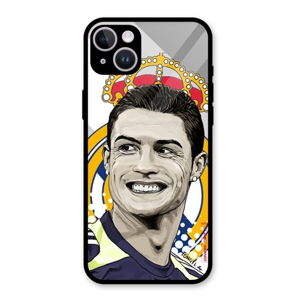 Ronaldo Madrid King Glass Back Case for iPhone 14 Plus