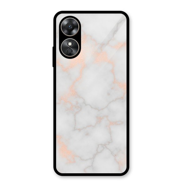 RoseGold Marble Glass Back Case for Oppo A17