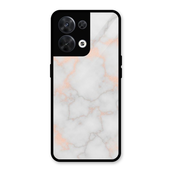 RoseGold Marble Glass Back Case for Oppo Reno8 5G