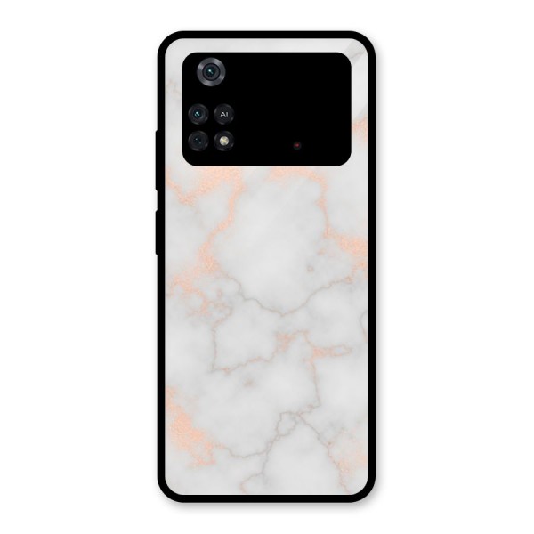 RoseGold Marble Glass Back Case for Poco M4 Pro 4G