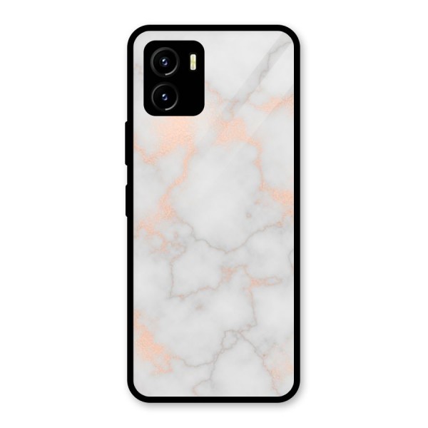 RoseGold Marble Glass Back Case for Vivo Y15s