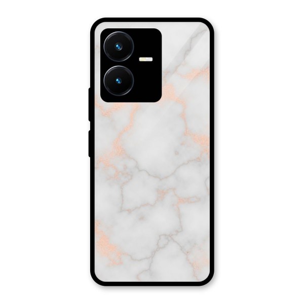 RoseGold Marble Glass Back Case for Vivo Y22