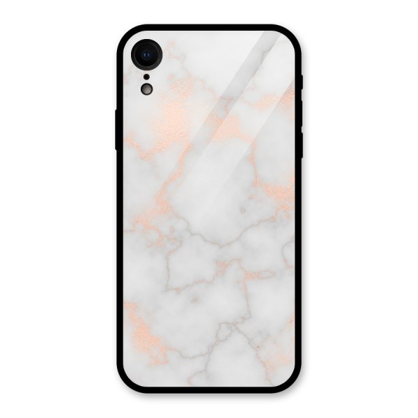 RoseGold Marble Glass Back Case for XR