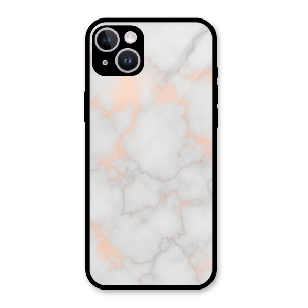 RoseGold Marble Glass Back Case for iPhone 14 Plus