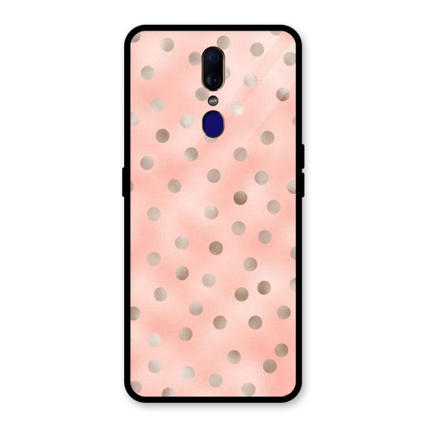 RoseGold Polka Dots Glass Back Case for Oppo F11