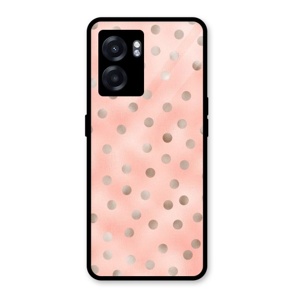 RoseGold Polka Dots Glass Back Case for Oppo K10 (5G)