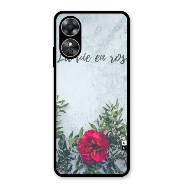 Rose Life Glass Back Case for Oppo A17