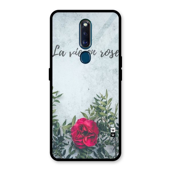 Rose Life Glass Back Case for Oppo F11 Pro