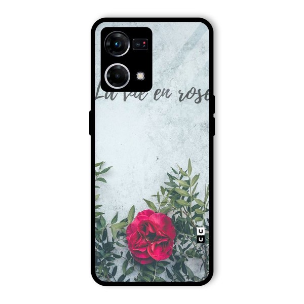 Rose Life Glass Back Case for Oppo F21s Pro 4G