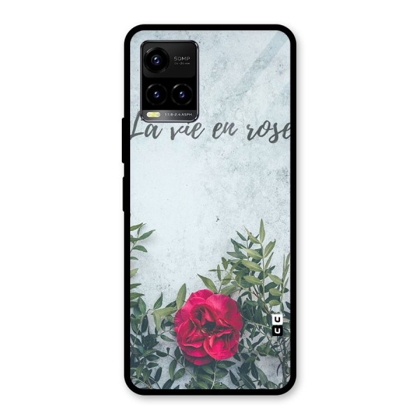 Rose Life Glass Back Case for Vivo Y21 2021