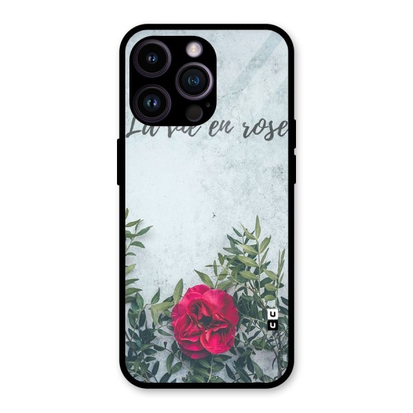 Rose Life Glass Back Case for iPhone 14 Pro Max