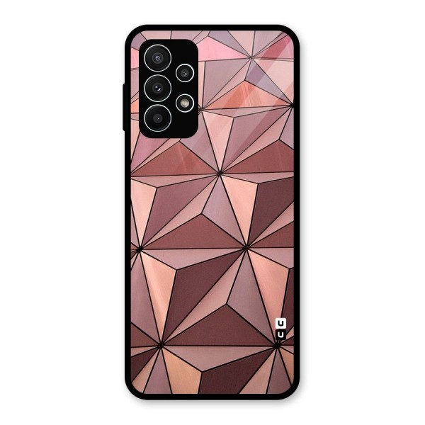 Rosegold Abstract Shapes Glass Back Case for Galaxy A23