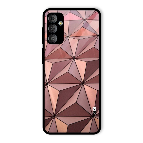 Rosegold Abstract Shapes Glass Back Case for Galaxy F23