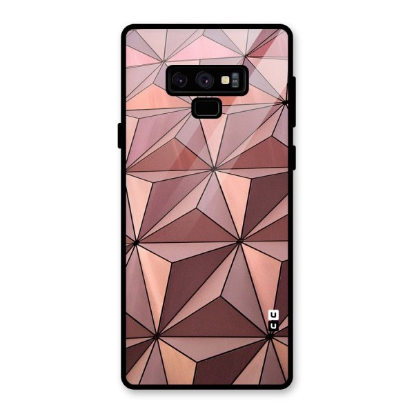 Rosegold Abstract Shapes Glass Back Case for Galaxy Note 9