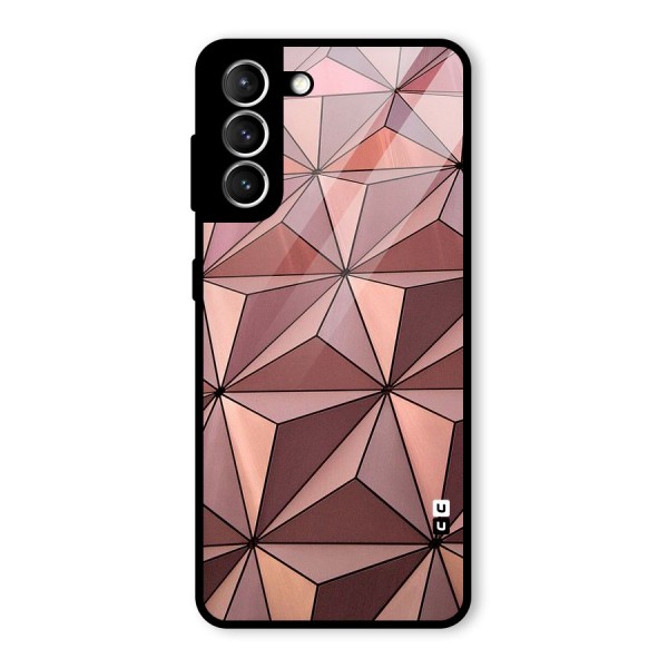 Rosegold Abstract Shapes Glass Back Case for Galaxy S21 5G