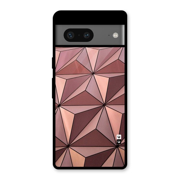 Rosegold Abstract Shapes Glass Back Case for Google Pixel 7