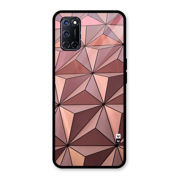 Rosegold Abstract Shapes Glass Back Case for Oppo A52