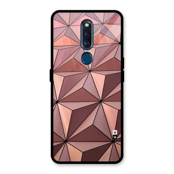 Rosegold Abstract Shapes Glass Back Case for Oppo F11 Pro