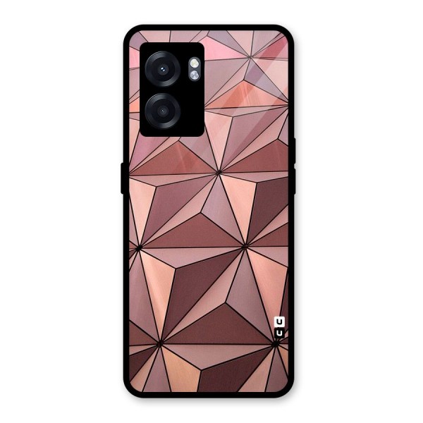 Rosegold Abstract Shapes Glass Back Case for Oppo K10 (5G)