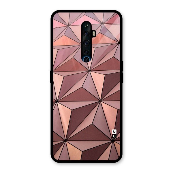 Rosegold Abstract Shapes Glass Back Case for Oppo Reno2 Z