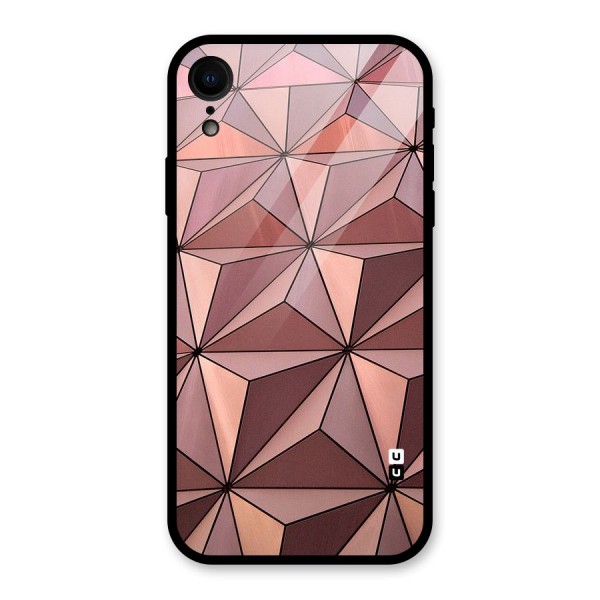 Rosegold Abstract Shapes Glass Back Case for XR