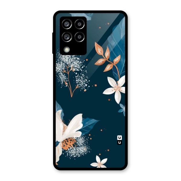 Royal Floral Glass Back Case for Galaxy M53 5G