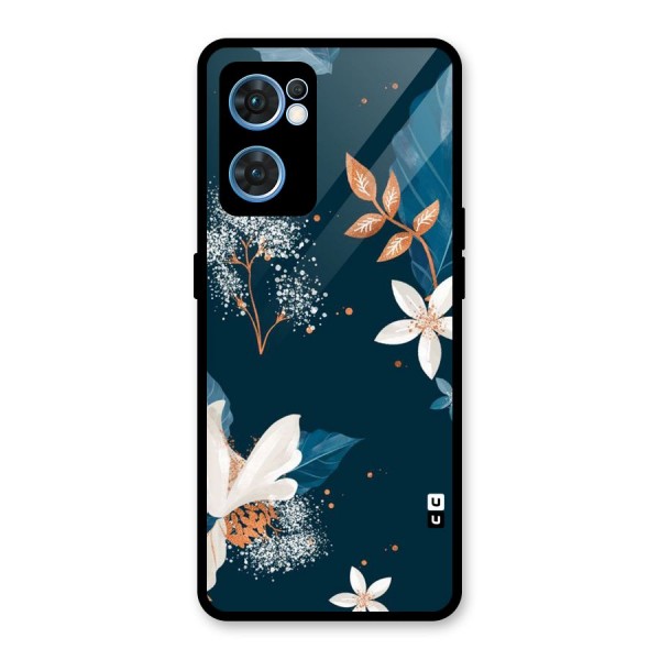 Royal Floral Glass Back Case for Oppo Reno7 5G