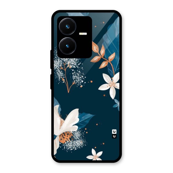 Royal Floral Glass Back Case for Vivo Y22