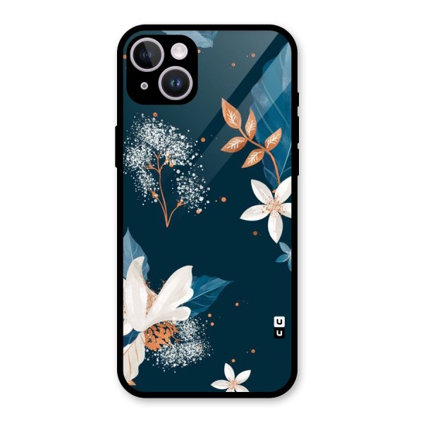 Royal Floral Glass Back Case for iPhone 14 Plus