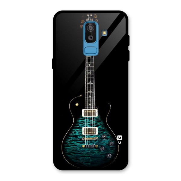 Royal Green Guitar Glass Back Case for Galaxy J8