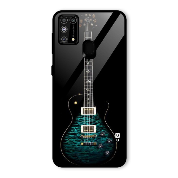 Royal Green Guitar Glass Back Case for Galaxy M31