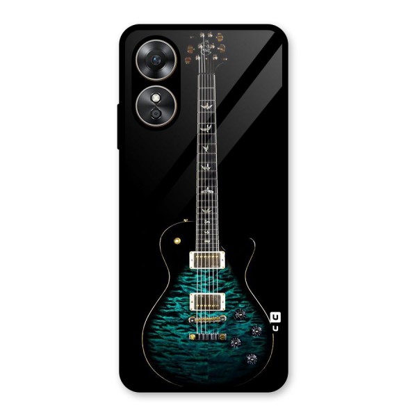 Royal Green Guitar Glass Back Case for Oppo A17