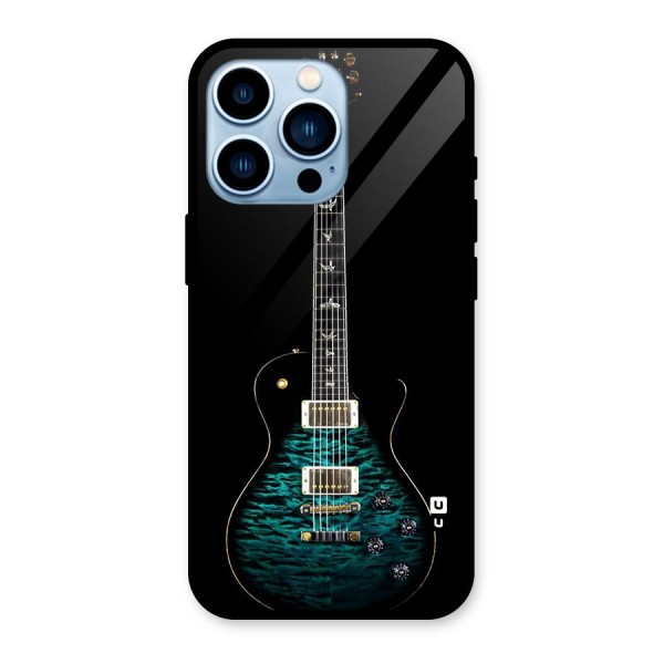 Royal Green Guitar Glass Back Case for iPhone 13 Pro