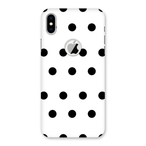 Royal Polka Dots Back Case for iPhone XS Logo Cut