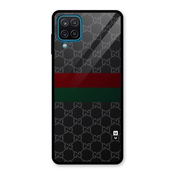 Royal Stripes Design Glass Back Case for Galaxy A12