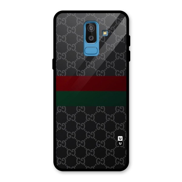 Royal Stripes Design Glass Back Case for Galaxy J8