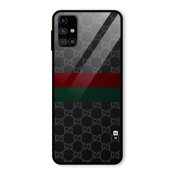 Royal Stripes Design Glass Back Case for Galaxy M31s