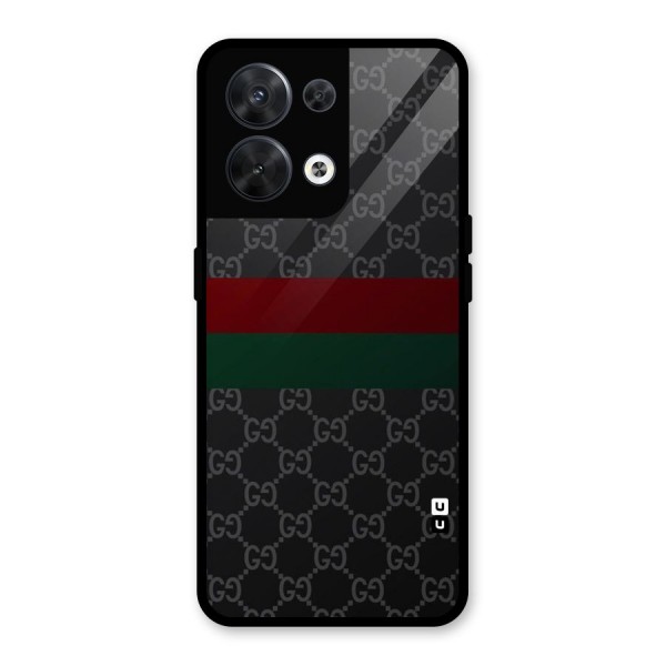 Royal Stripes Design Glass Back Case for Oppo Reno8 5G