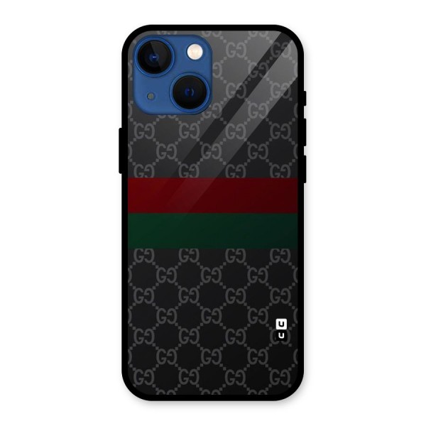 Royal Stripes Design Glass Back Case for iPhone 13 Mini