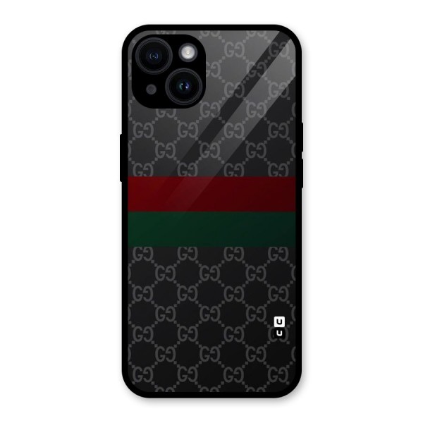 Royal Stripes Design Glass Back Case for iPhone 14