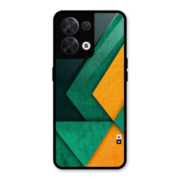 Rugged Abstract Stripes Glass Back Case for Oppo Reno8 5G