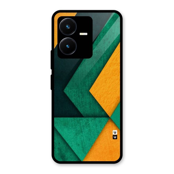 Rugged Abstract Stripes Glass Back Case for Vivo Y22