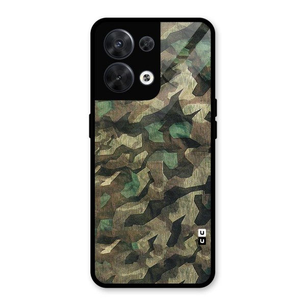 Rugged Army Glass Back Case for Oppo Reno8 5G