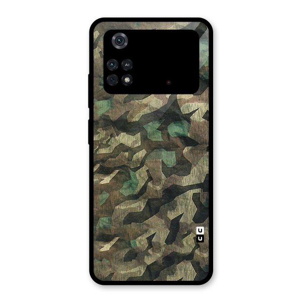 Rugged Army Glass Back Case for Poco M4 Pro 4G