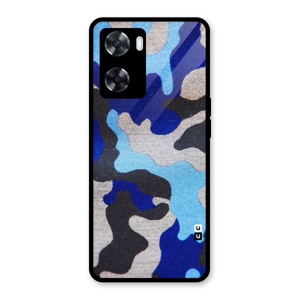 Rugged Camouflage Glass Back Case for Oppo A77