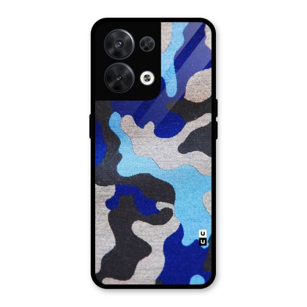 Rugged Camouflage Glass Back Case for Oppo Reno8 5G