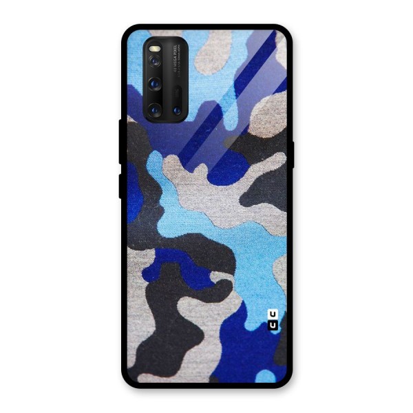 Rugged Camouflage Glass Back Case for Vivo iQOO 3