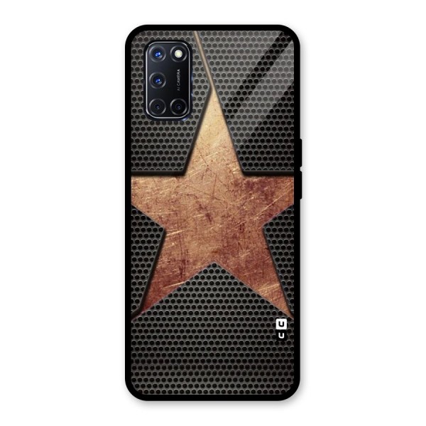 Rugged Gold Star Glass Back Case for Oppo A52